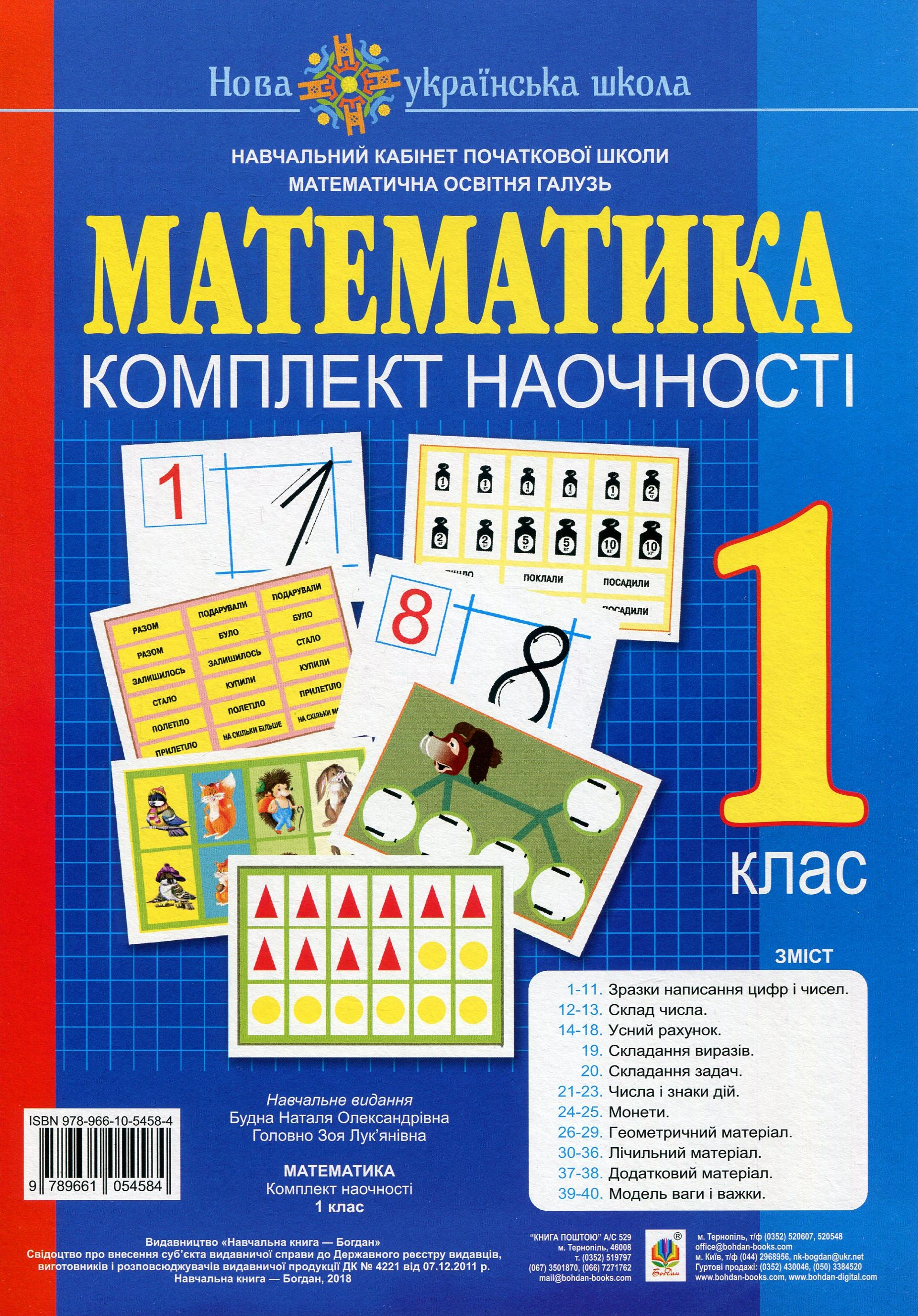 Математика. 1 клас. Комплект наочності